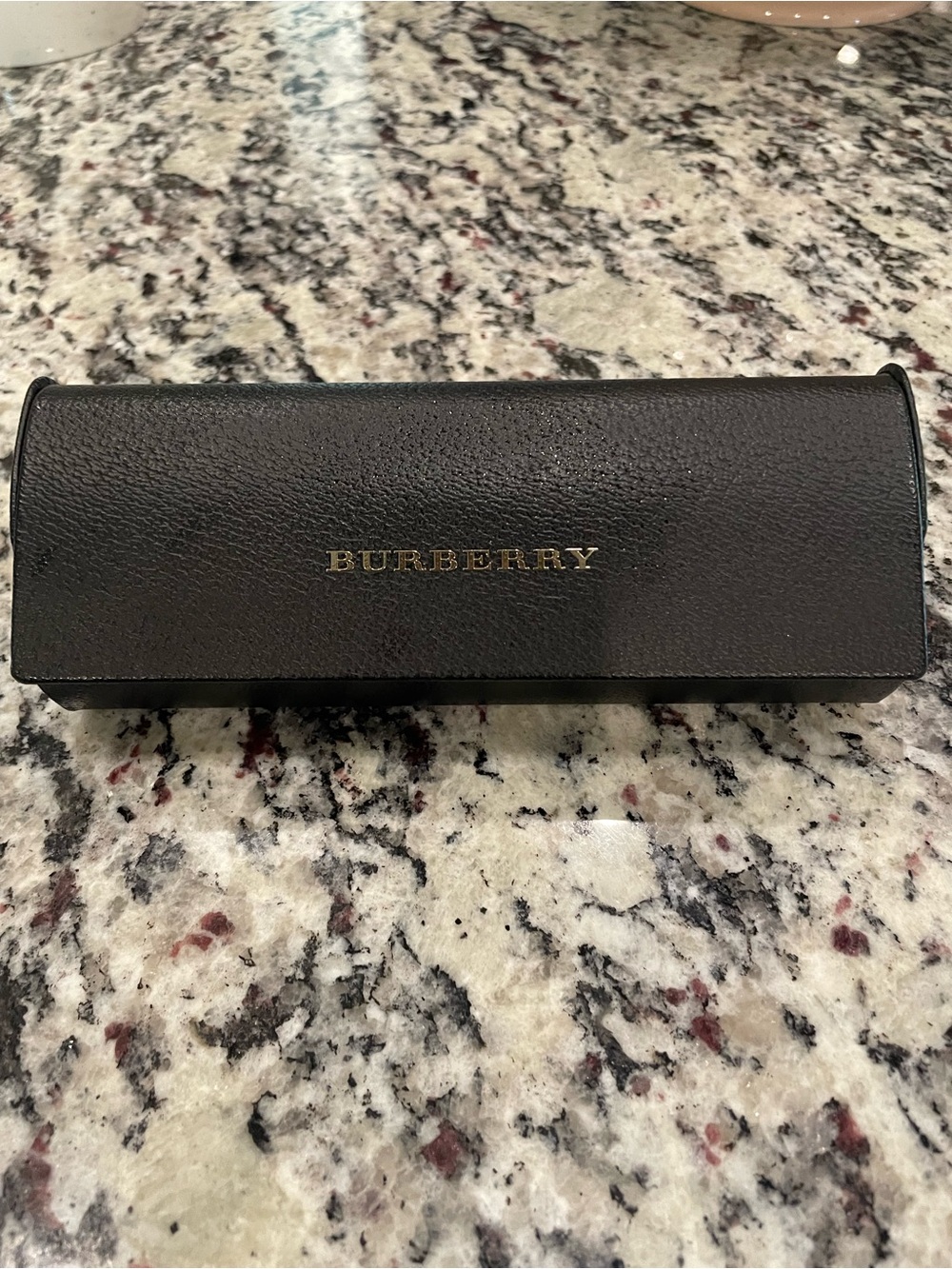 Burberry Black Sunglasses Case with Gold Logo